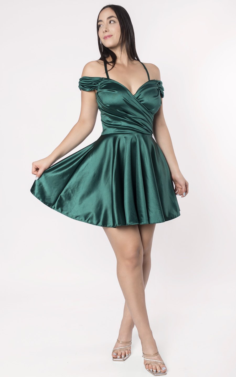 VESTIDO ALDANA CORTO VERDE | ALEXA LEE