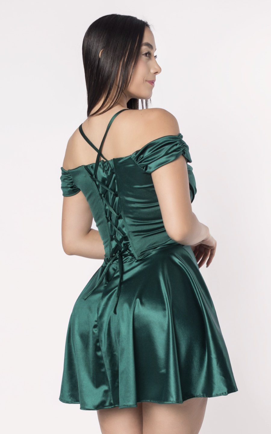 VESTIDO ALDANA CORTO VERDE | ALEXA LEE