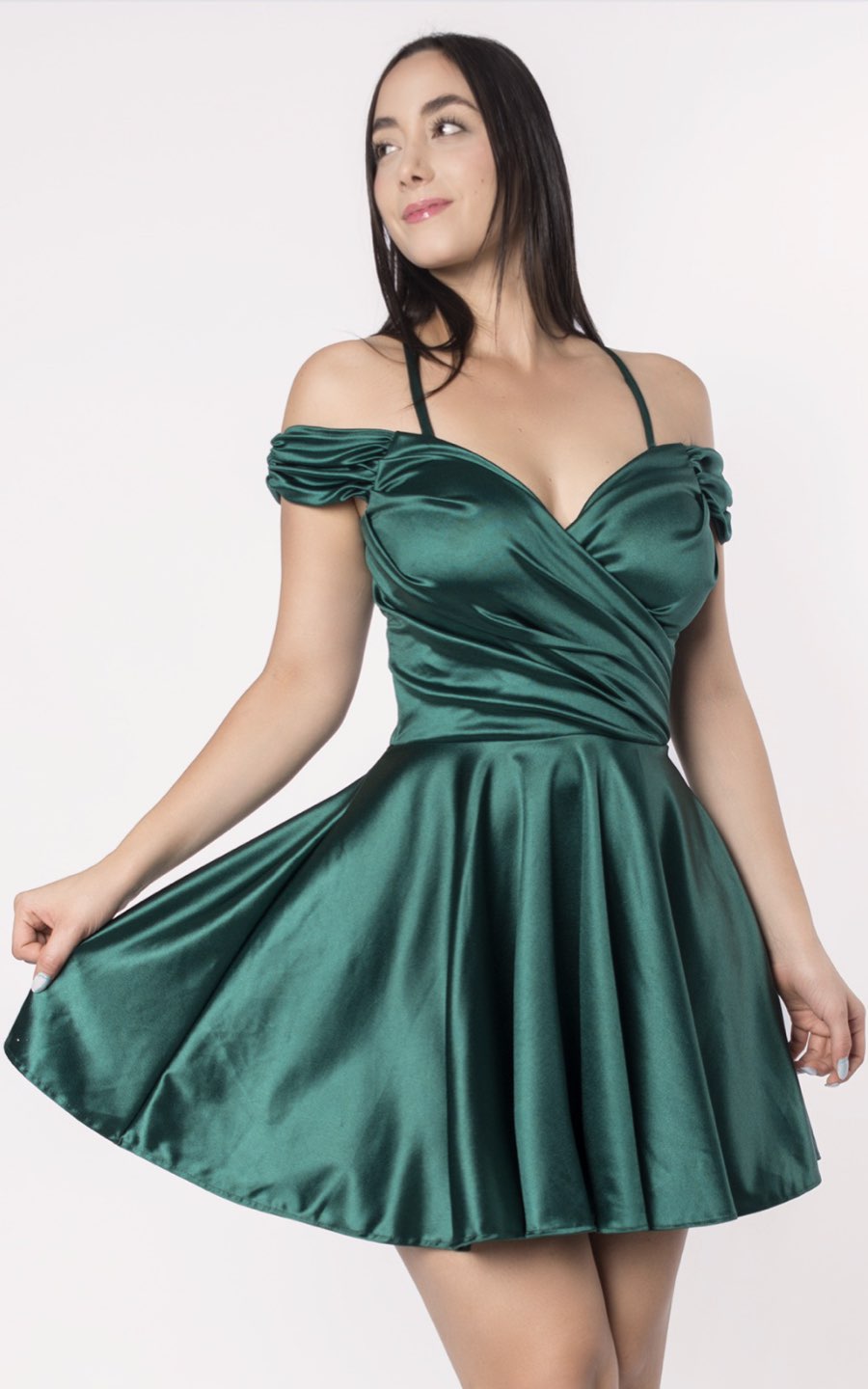 VESTIDO ALDANA CORTO VERDE | ALEXA LEE
