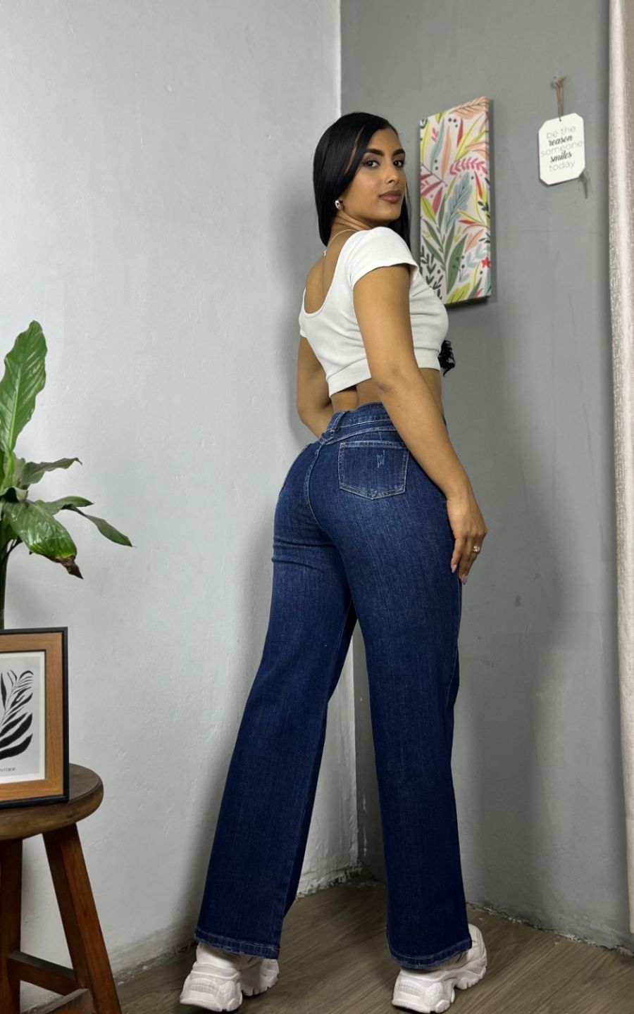 PANTALÓN WIDE LEG AZUL | FLOWER'S JEANS