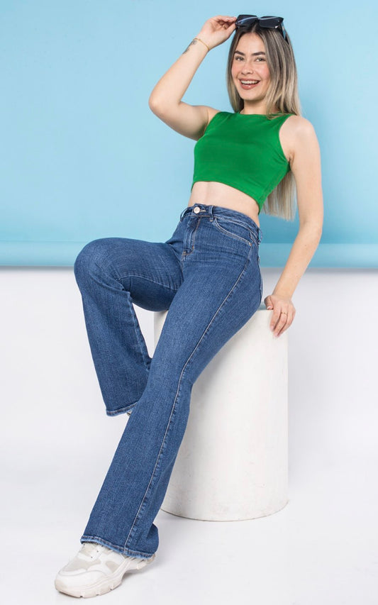 PANTALÓN PALAZZO AZUL | KISS ME