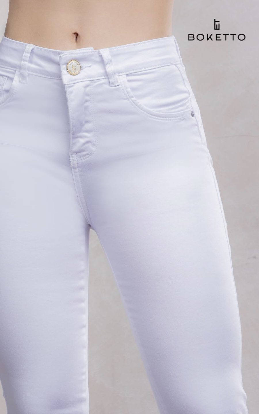 PANTALÓN SKINNY BLANCO | BOKETTO