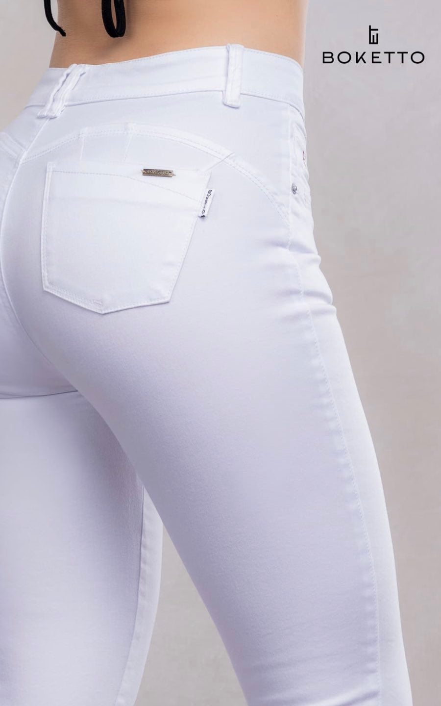 PANTALÓN SKINNY BLANCO | BOKETTO
