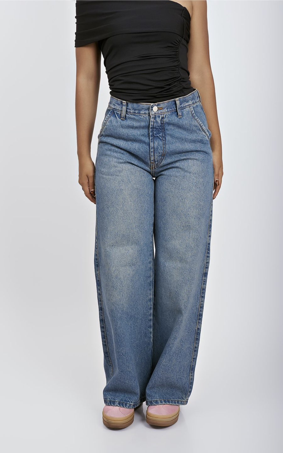 Baggy Mujer Con Pantalon De Hombre Baggy Regular Jeans H&M EC