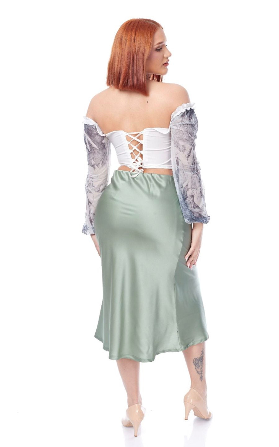 FALDA CLEOPATRA VERDE AGUA | FLAVIANA