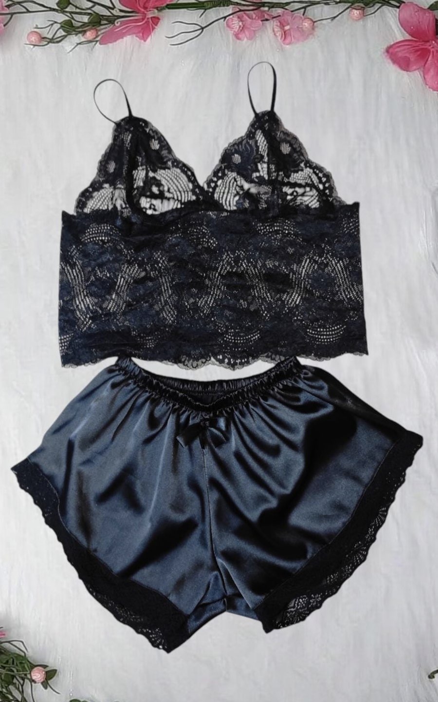 SEXY PIJAMA 2 PIEZAS NEGRO | DIVAS