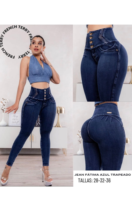 PANTALÓN FATIMA AZUL TRAPEADO | VANISHA