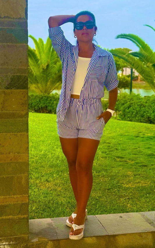 CONJUNTO RAYAS LUNA AZUL | FLAVIANA