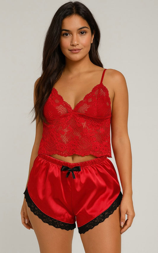 SEXY PIJAMA 2 PIEZAS ROJO | DIVAS