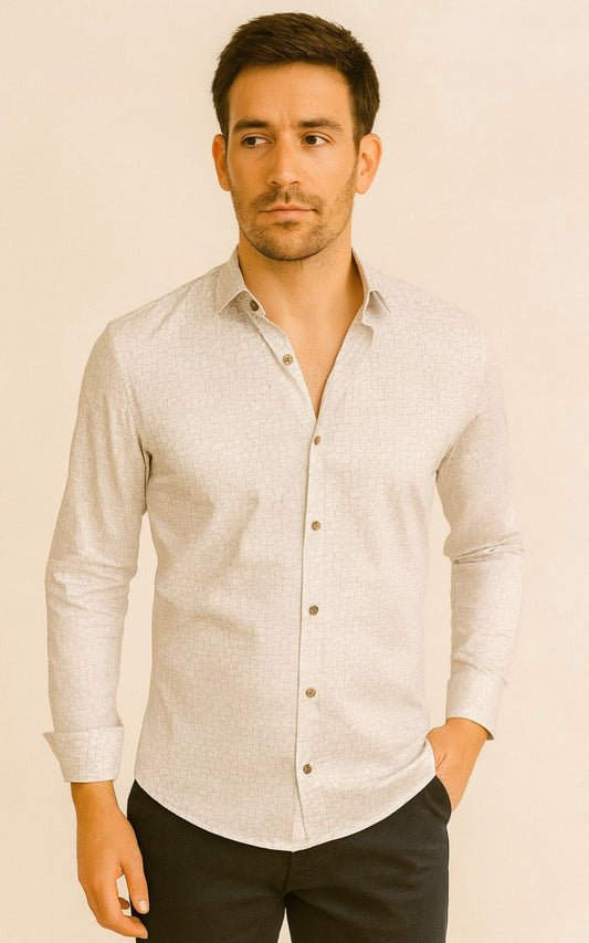 CAMISA MANGA LARGA GRIS | GARETTO COLLECTION