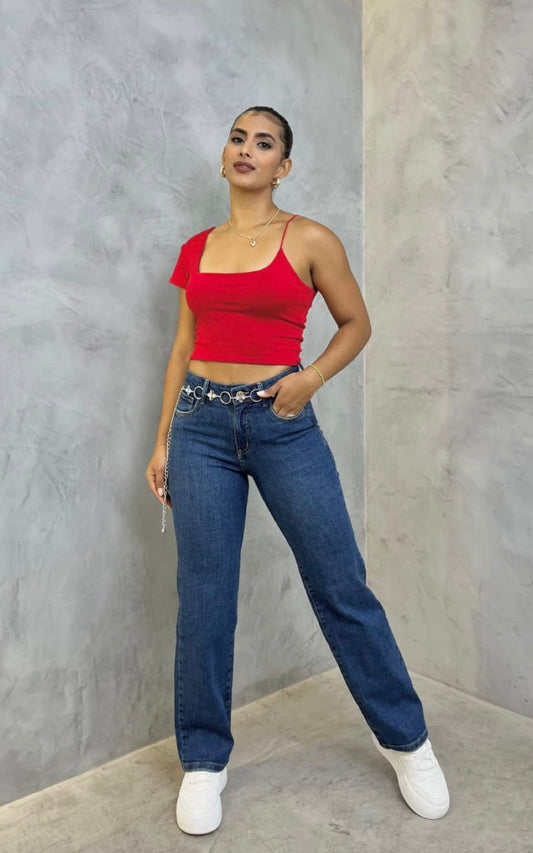 PANTALÓN ESTRELLA AZUL | DAMAGYS JEANS