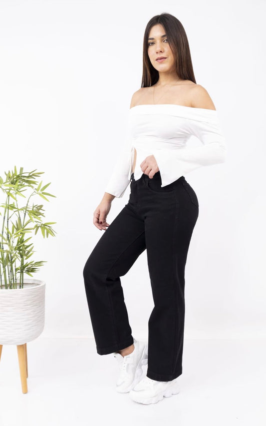 PANTALÓN JEANS DALIA NEGRO | DAMAGYS JEANS