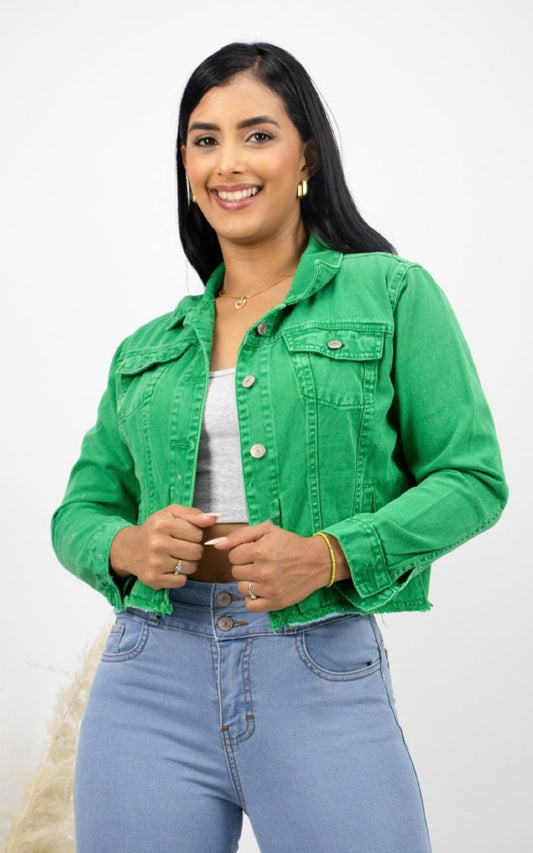 CASACA JEANS VERDE | JIVA JEANS