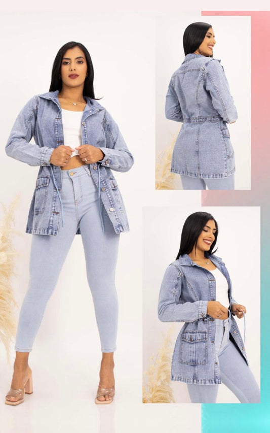 CASACA JEANS CELESTE | JIVA JEANS