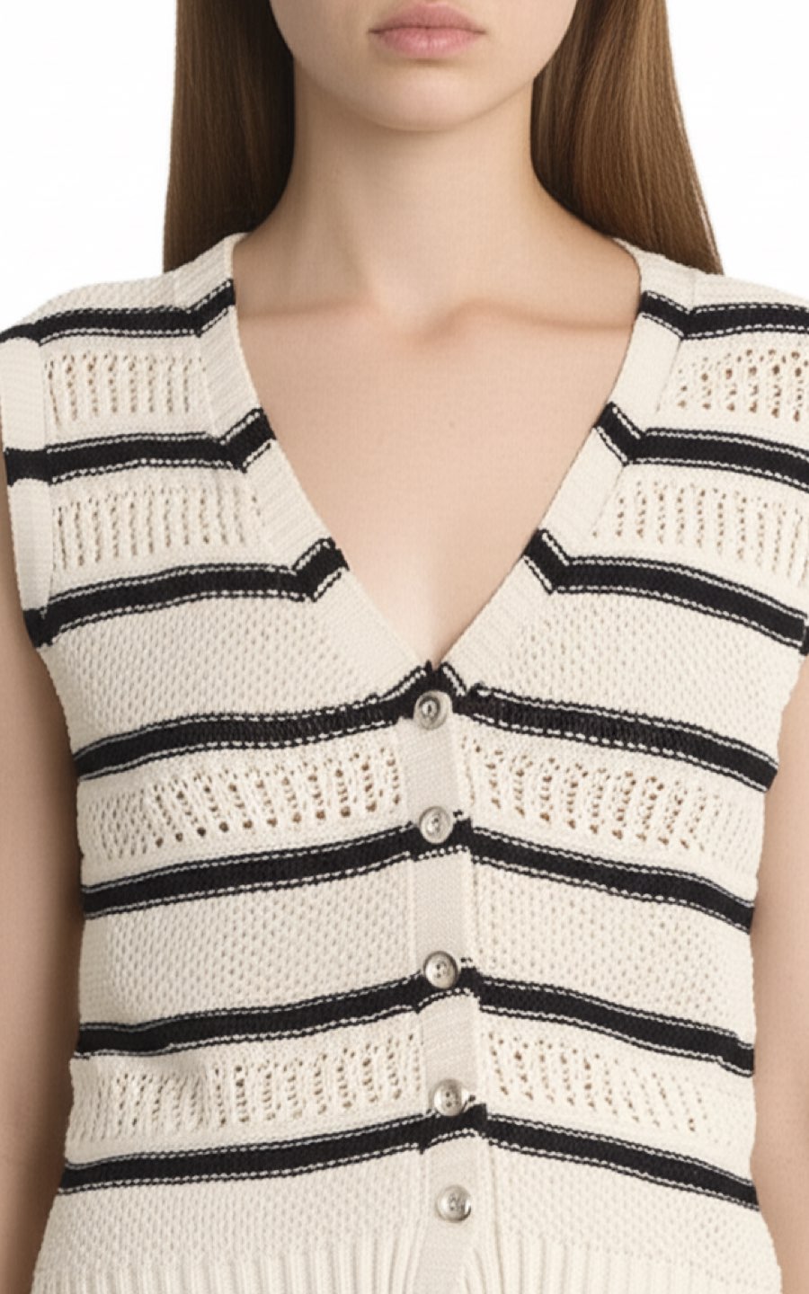 CHALECO TEJIDO RAYAS | LOS MÁS BARATOS