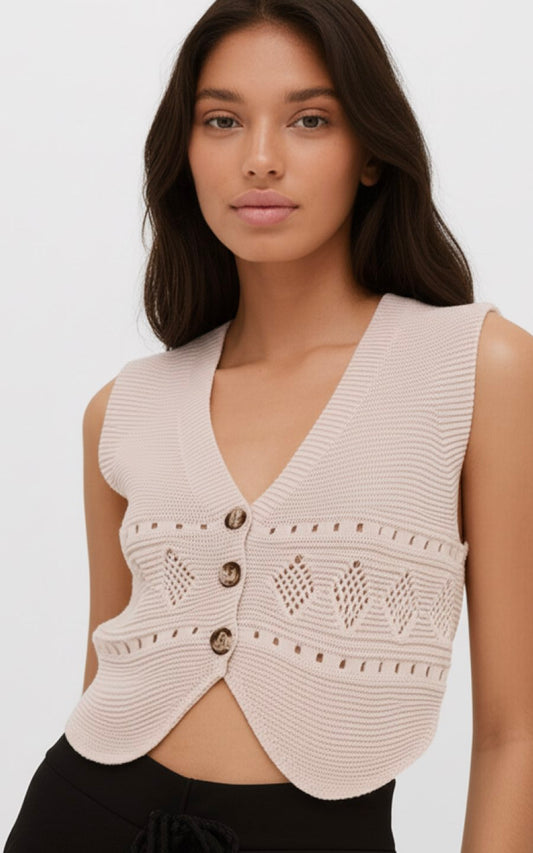 CHALECO TEJIDO BEIGE | LOS MÁS BARATOS