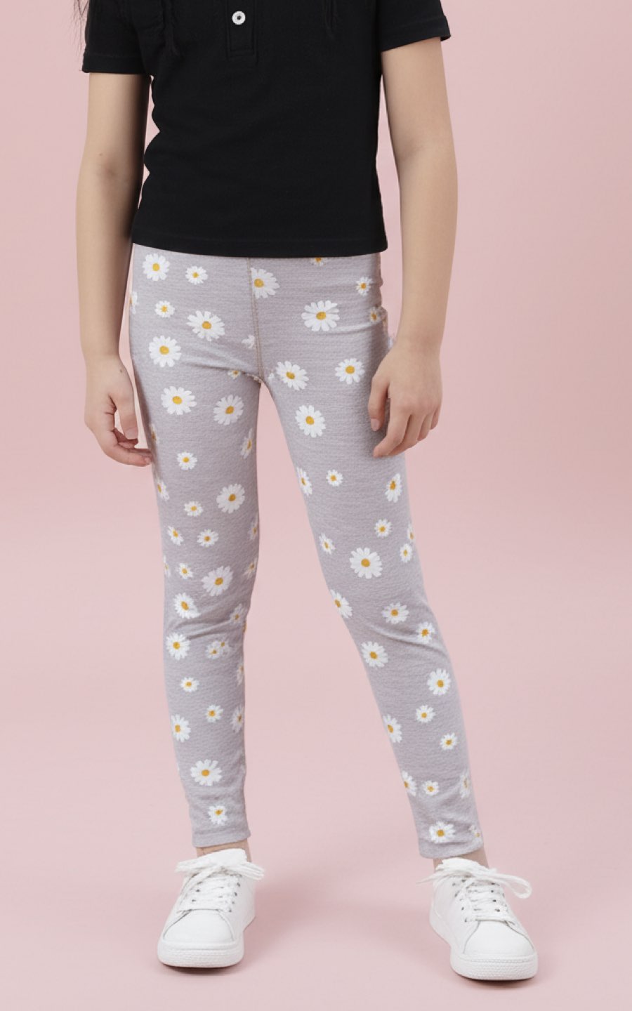 LEGGINGS GRIS MARGARITAS | LE PETIT COMPANY