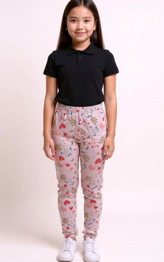 LEGGINGS ROSA CORAZONES | LE PETIT COMPANY