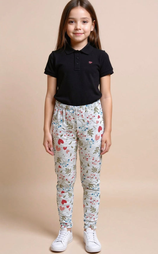 LEGGINGS GRIS CORAZONES | LE PETIT COMPANY