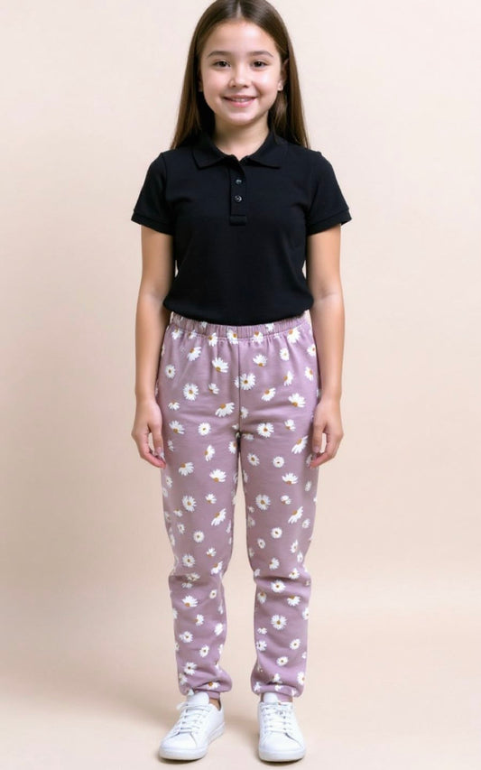 LEGGINGS LILA MARGARITAS | LE PETIT COMPANY