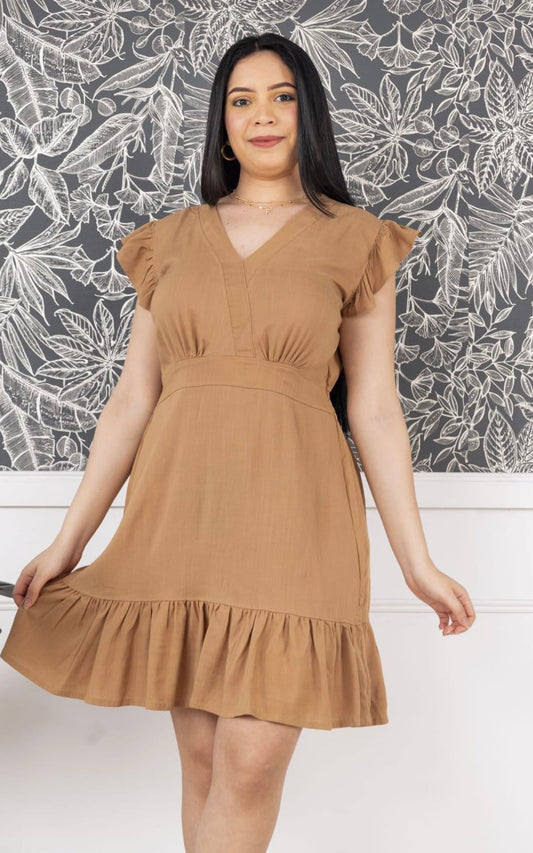 VESTIDO BEIGE | DELFIN ROSA