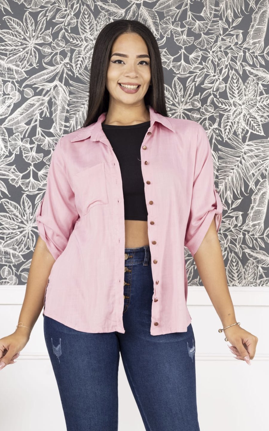 BLUSA CAMISA ROSADO | DELFIN ROSA
