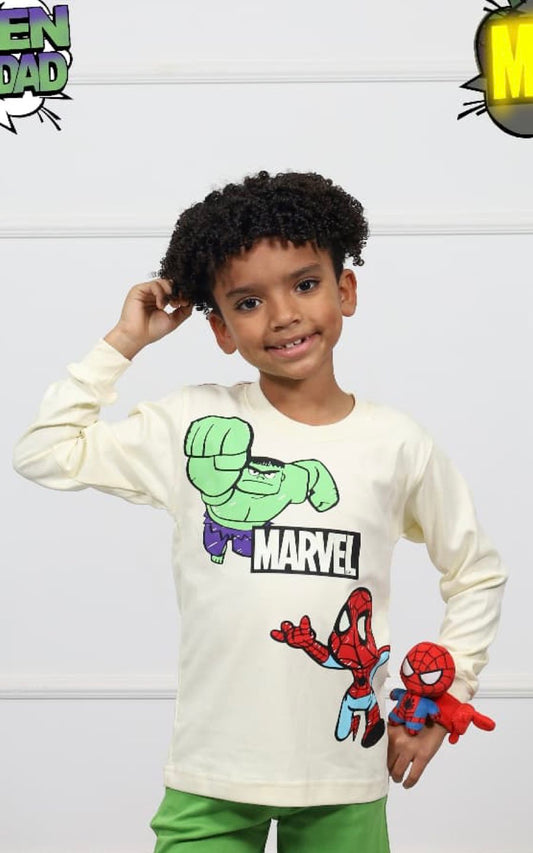 POLO MANGA LARGA MARVEL BEIGE | CHUPETIN