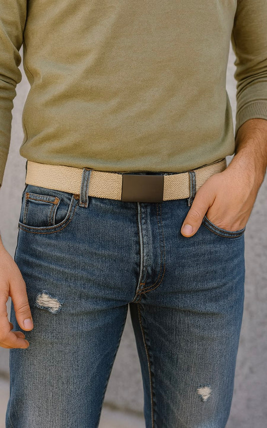 CORREA HEBILLA A PRESION BEIGE | LV PERÚ