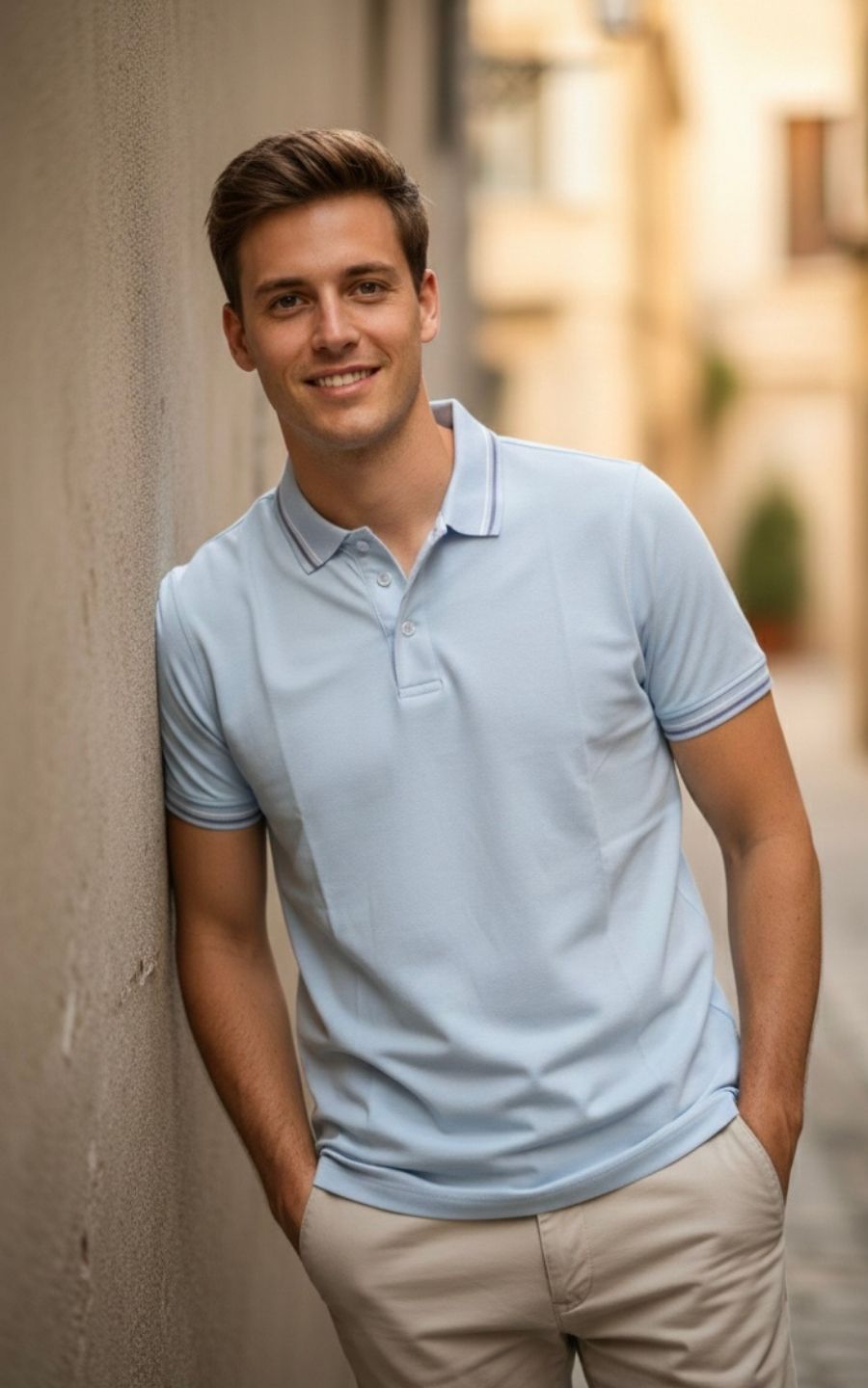 POLO JACQUARD CELESTE | GARETTO COLLECTION