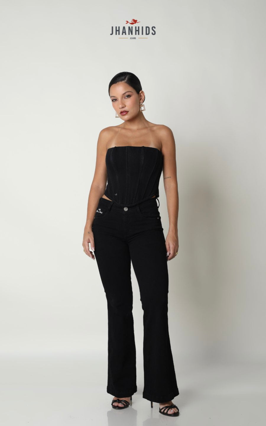 PANTALÓN PERLA FLARE NEGRO | JHAN HIDS