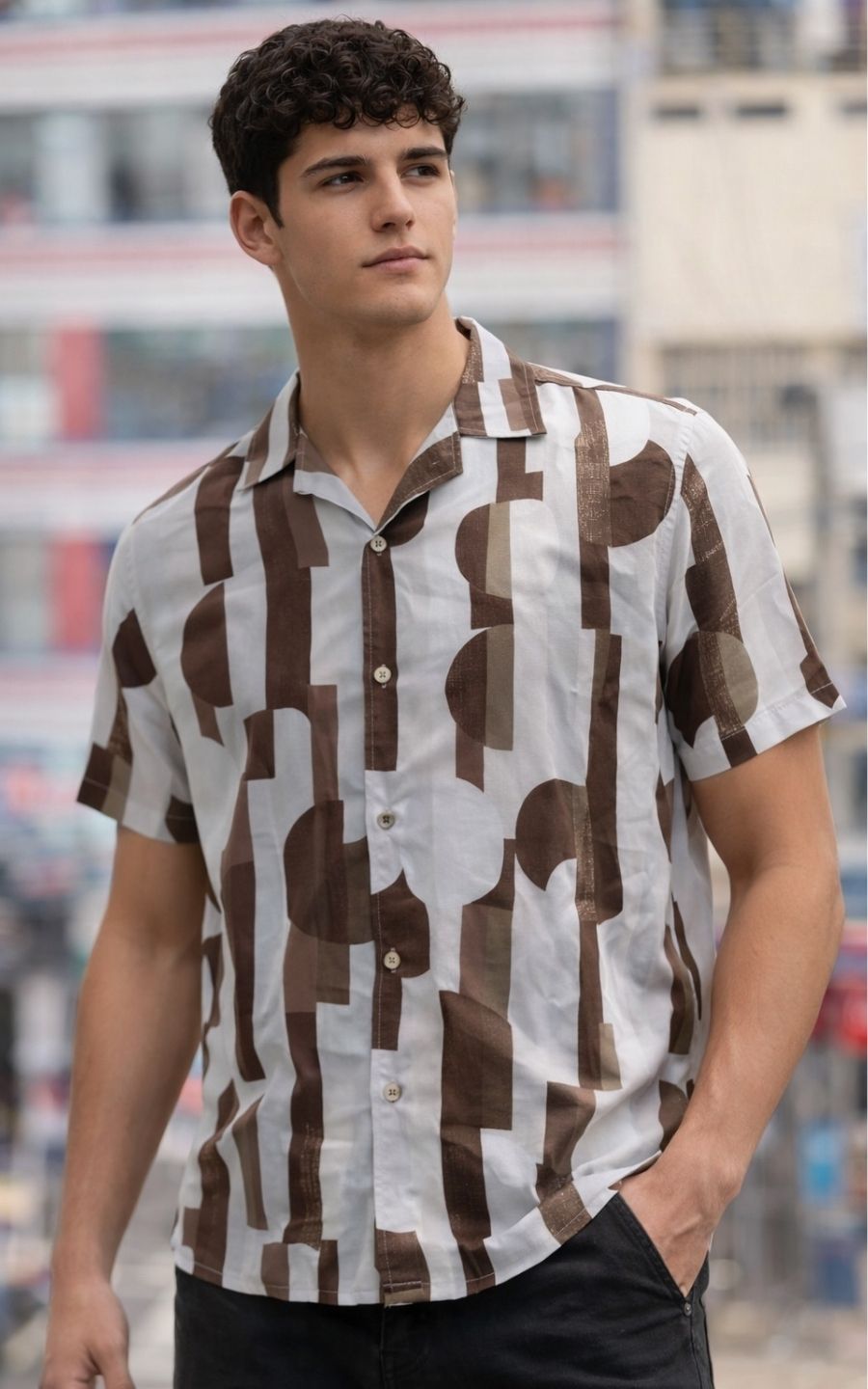 CAMISA VISCOSA MARRÓN | GARETTO COLLECTION