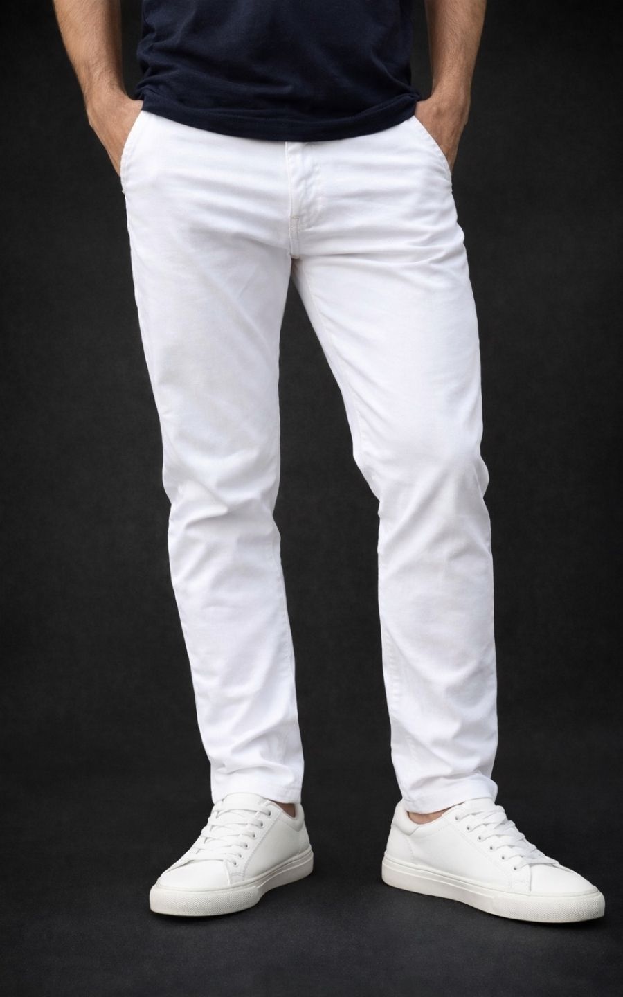 PANTALÓN DRILL SEMI PITILLO BLANCO | GARETTO COLLECTION