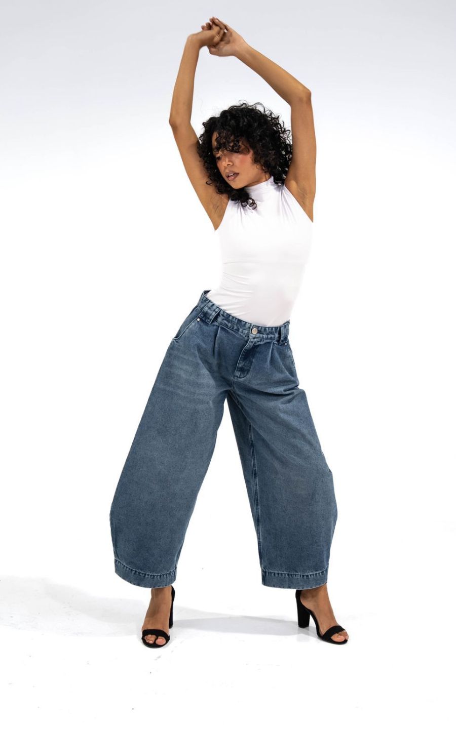 PANTALON BALLOON DENIM NATURAL | ANGIE ARIZAGA JEANS