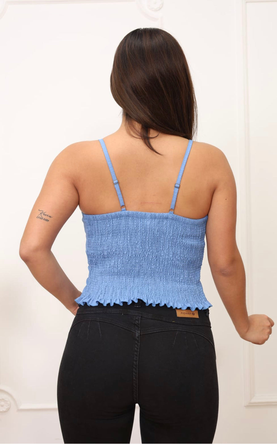 BLUSA CELESTE TIRA | DELFIN ROSA