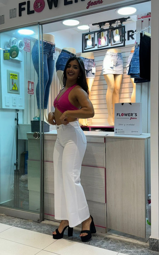 PANTALÓN PALAZZO BLANCO | FLOWER'S JEANS