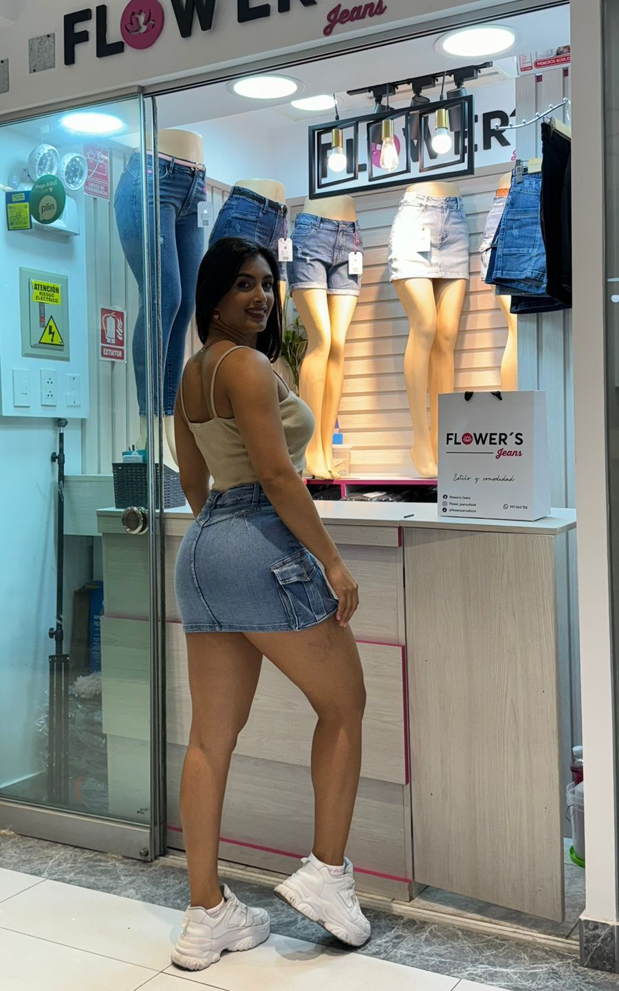 FALDA JEANS CELESTE FLW | FLOWER'S JEANS