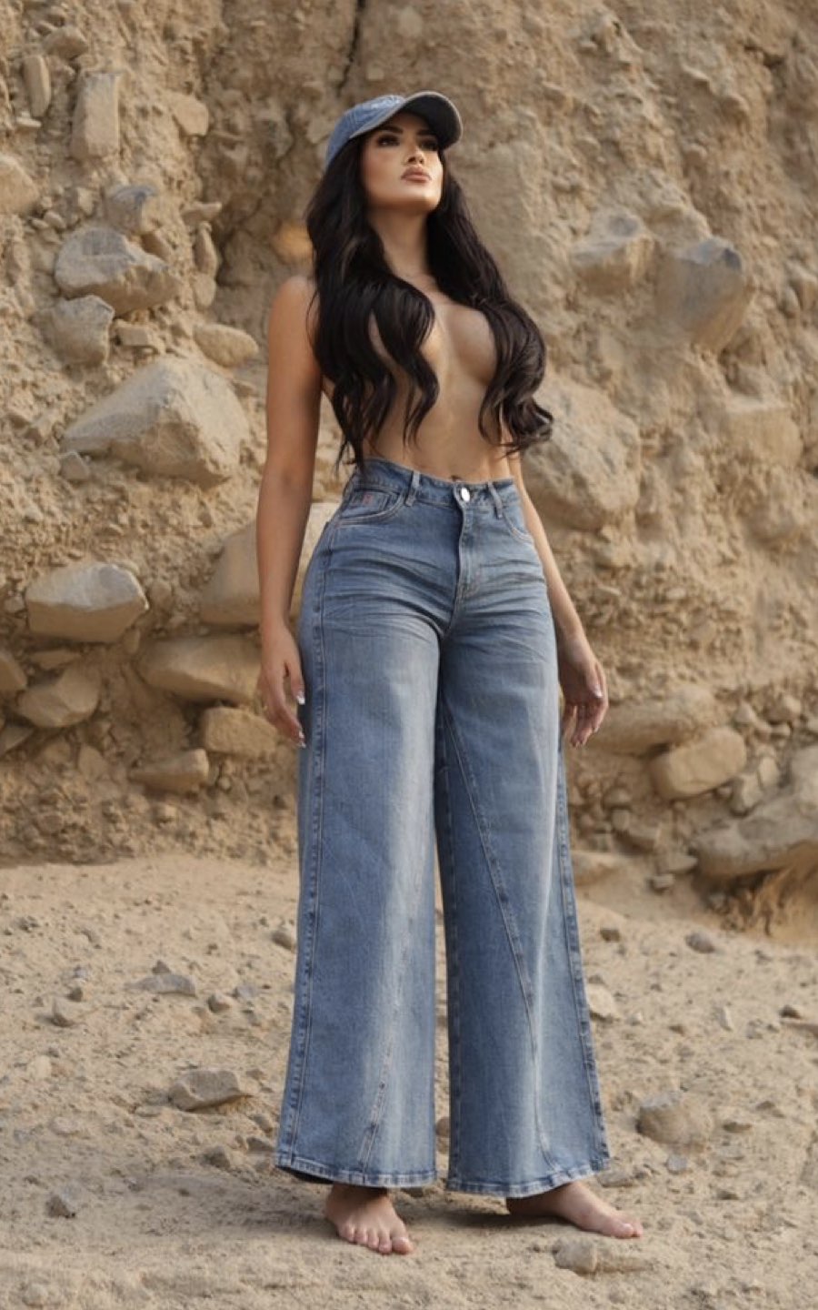 Pantalones Palazzo De Jeans Jeans Palazzo Mujer ELA Ropa Mujer