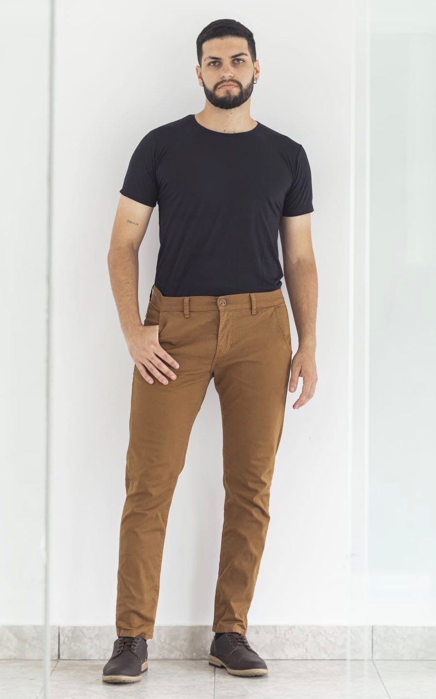 PANTALÓN DRILL STRECH MARRÓN Wolf Merc 28