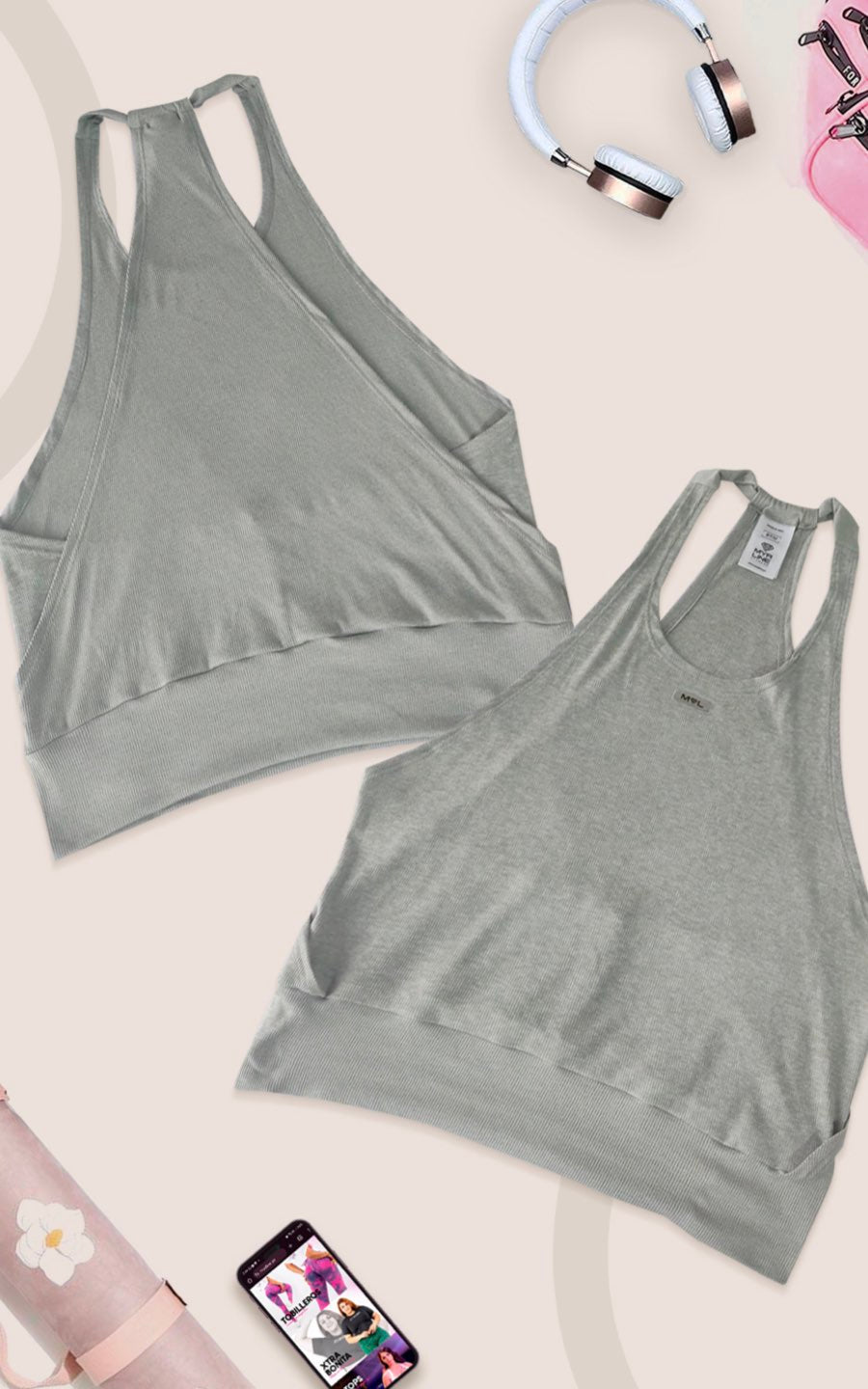 SUDADERA KELLER GRIS | MYA LINE FITNESS