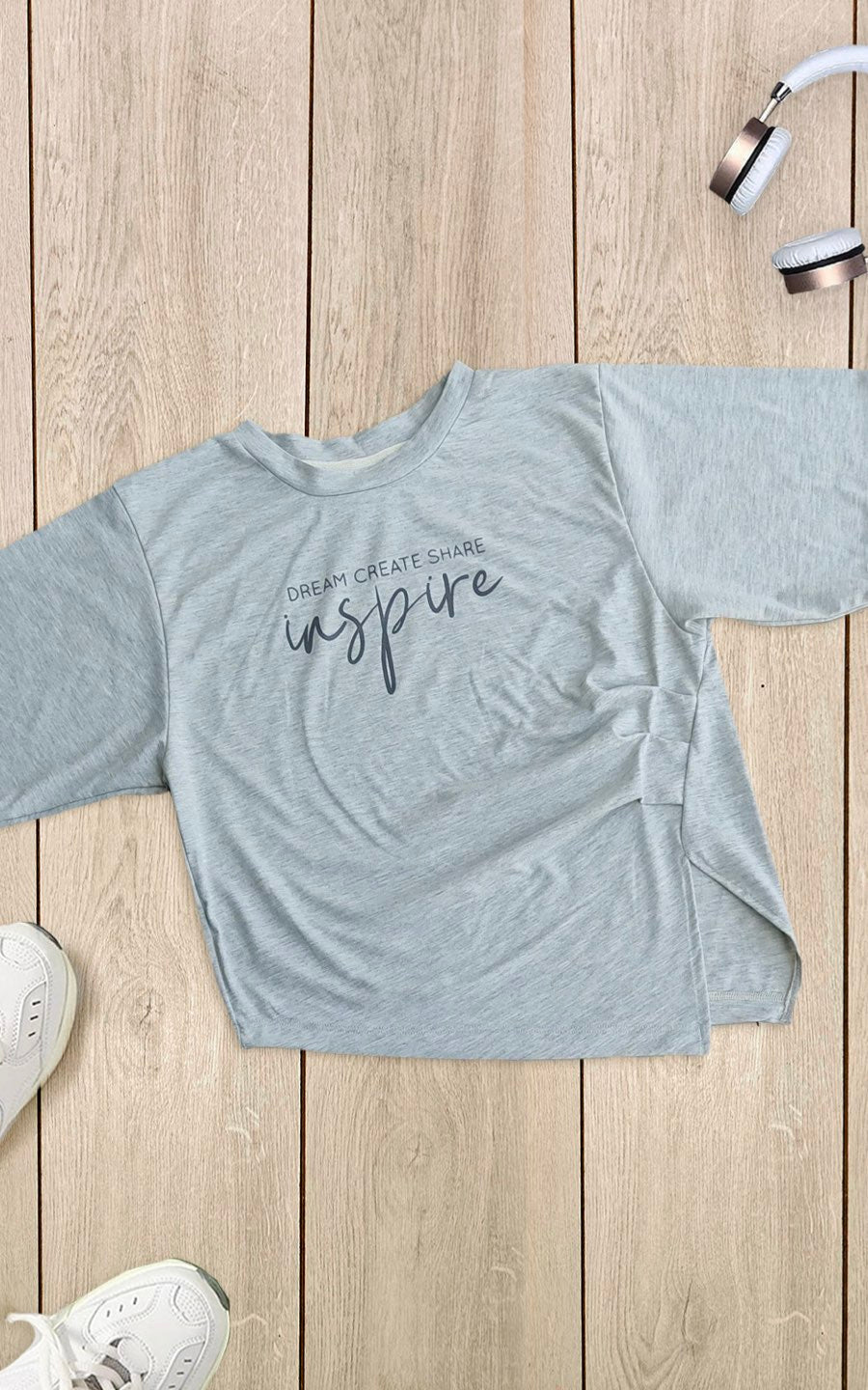 SUDADERA INSPIRE GRIS | MYA LINE FITNESS