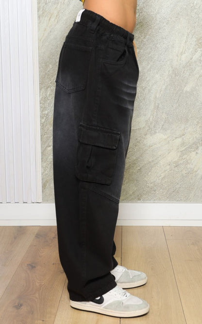 PANTALÓN CARGO NEGRO GRAFITO | GARIS GARISITAS