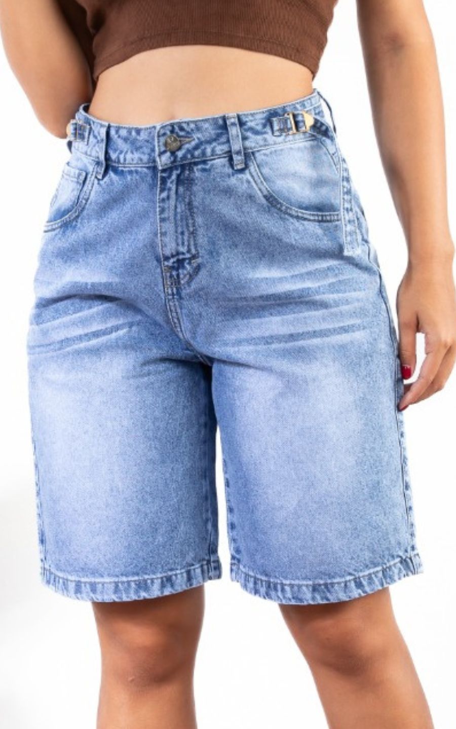 SHORTS JEANS CARGO CELESTE | FAVI JEANS
