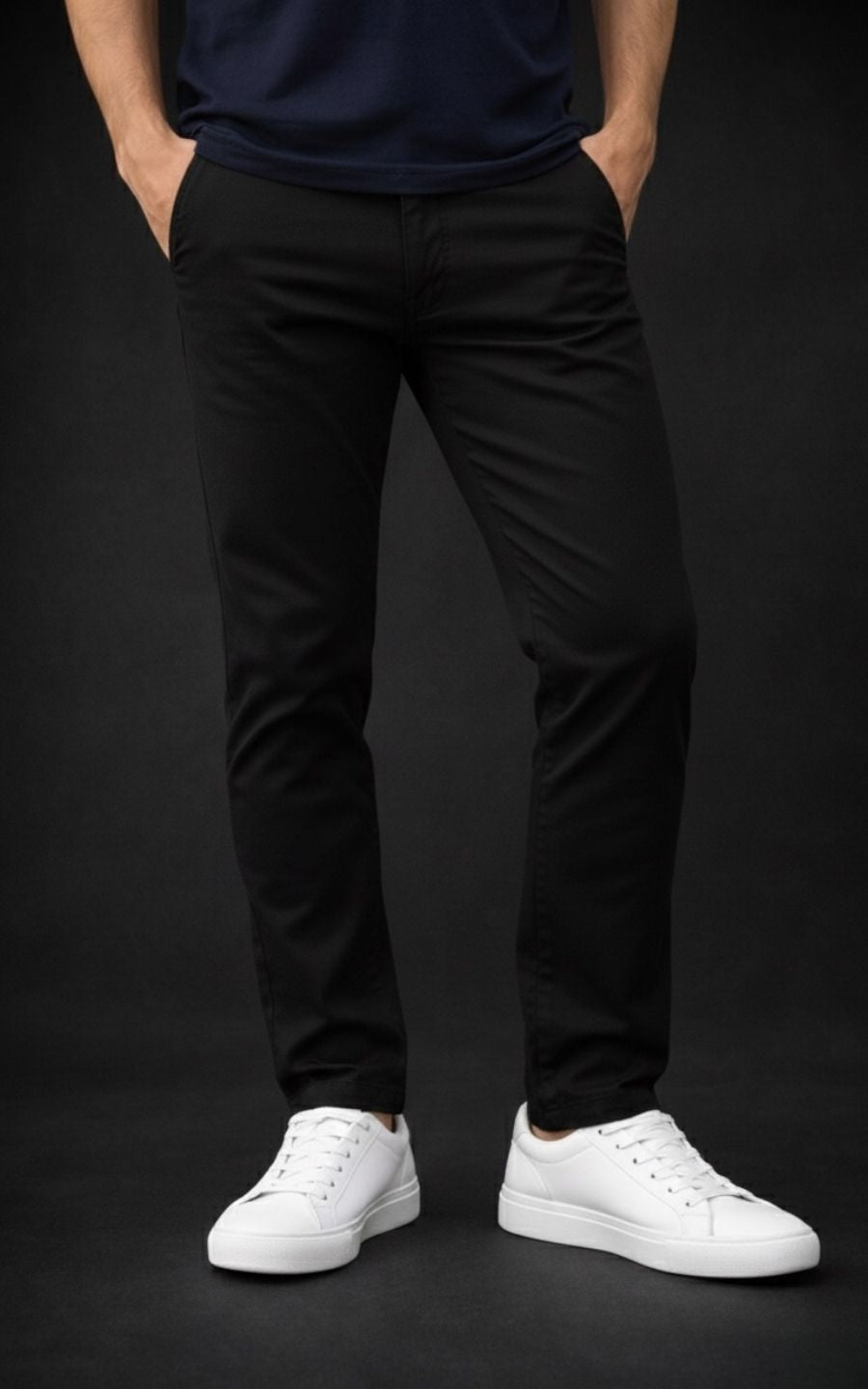 PANTALÓN DRILL SEMI PITILLO NEGRO | GARETTO COLLECTION