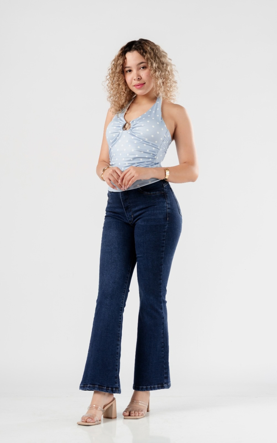 PANTALON STRECH ALEXHA COLOR BLUE | NANAMIKA
