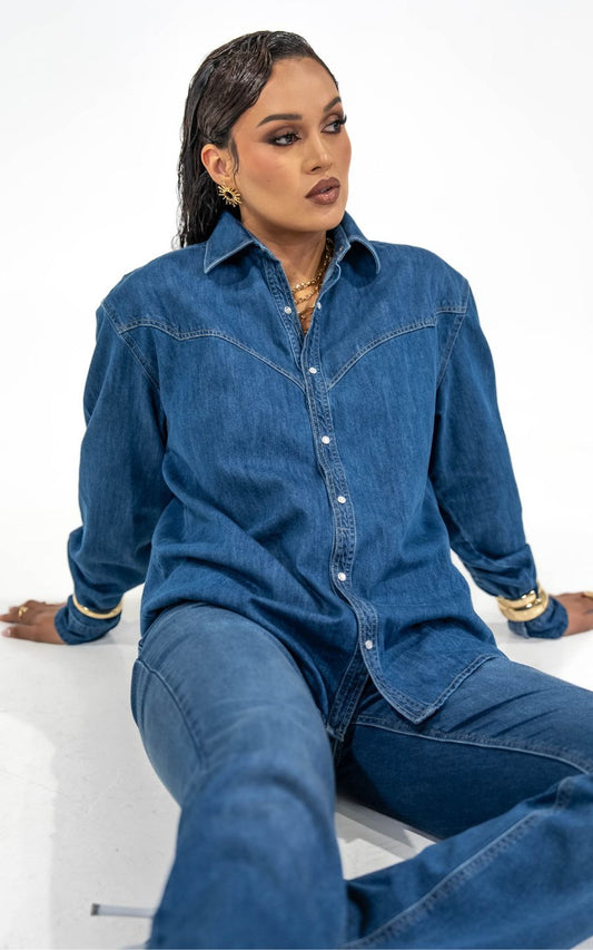 CAMISACO CELESTE CLASICO | ANGIE ARIZAGA JEANS