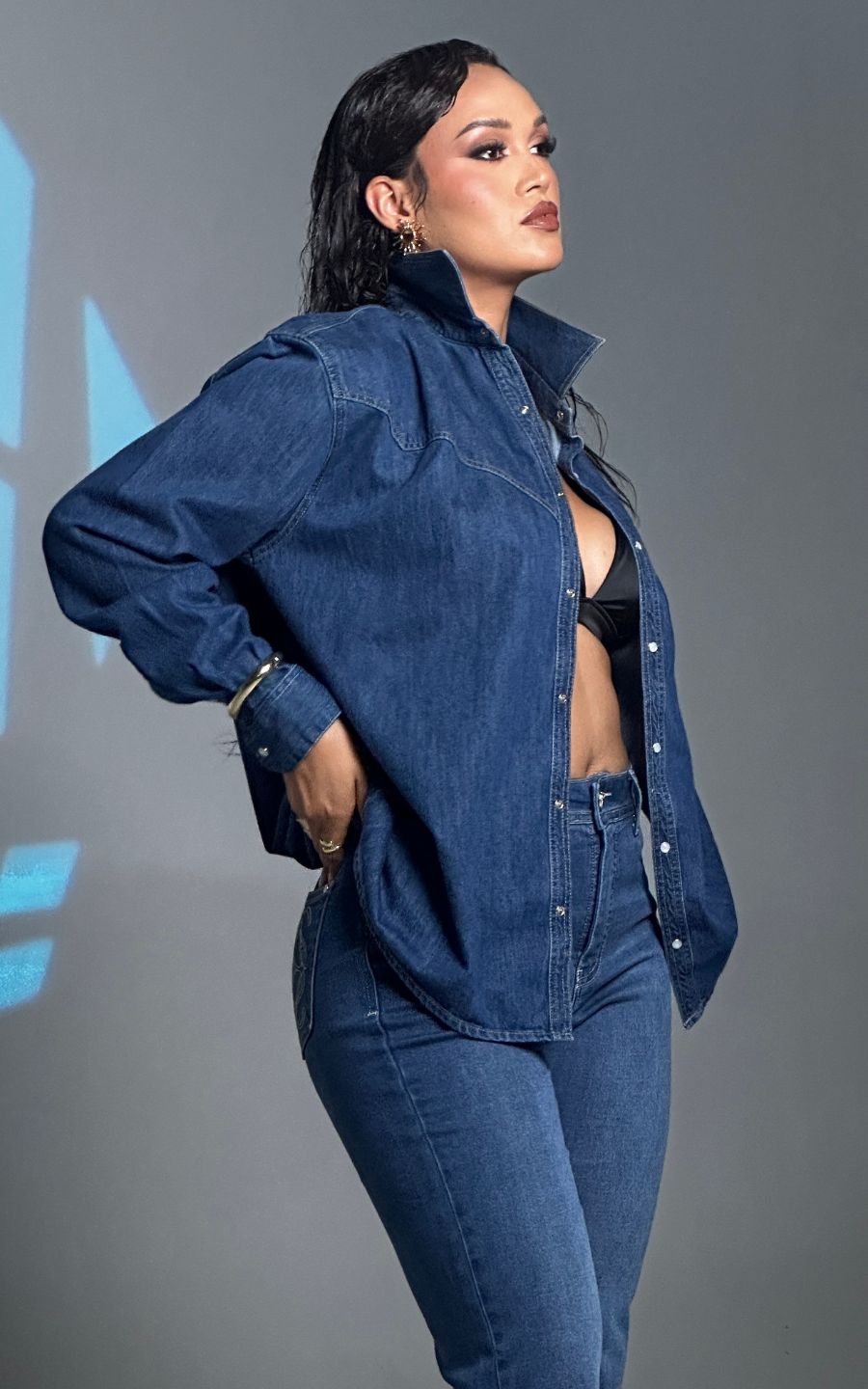 CAMISACO CELESTE CLASICO | ANGIE ARIZAGA JEANS