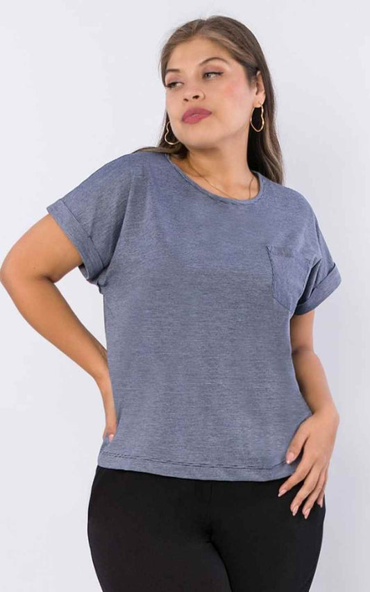 POLO KIMONO AZUL RAYAS | BOOM