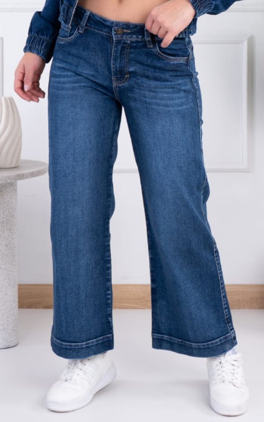 PANTALON JEANS PALAZZO AZUL | FAVI JEANS