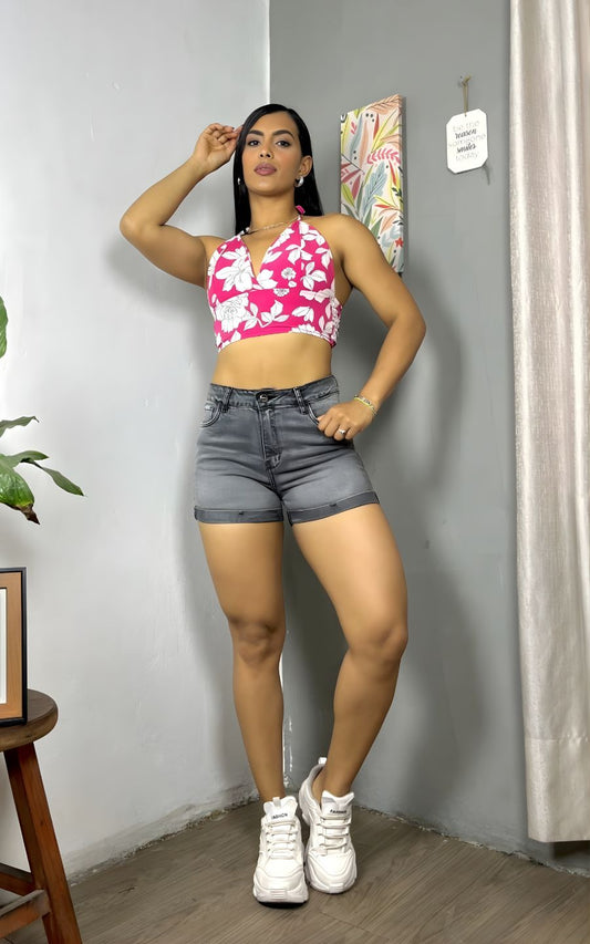 SHORTS CLÁSICO GRIS | FLOWER'S JEANS