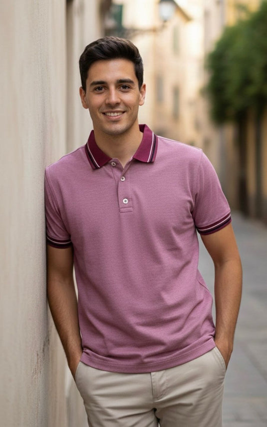 POLO JACQUARD LILA | GARETTO COLLECTION
